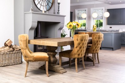 large heavy rustic dining table